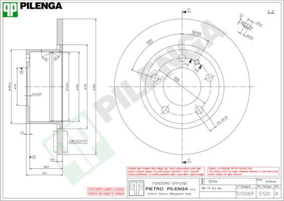 Pilenga 5120 - Гальмівний диск autozip.com.ua