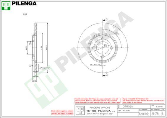 Pilenga 5175 - Гальмівний диск autozip.com.ua