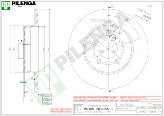 Pilenga 5894 - Гальмівний диск autozip.com.ua