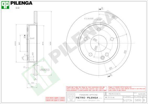 Pilenga 5890 - Гальмівний диск autozip.com.ua