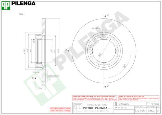 Pilenga 5860 - Гальмівний диск autozip.com.ua