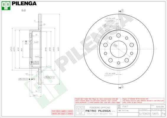 Pilenga 5815 - Гальмівний диск autozip.com.ua