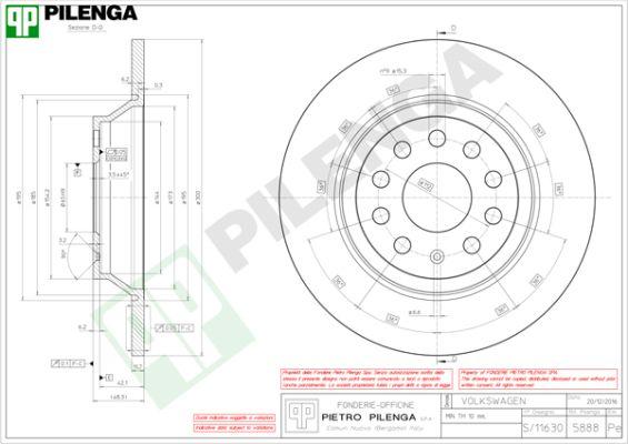 Pilenga 5888 - Гальмівний диск autozip.com.ua