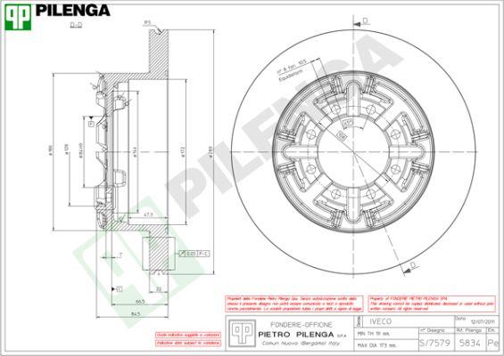 Pilenga 5834 - Гальмівний диск autozip.com.ua