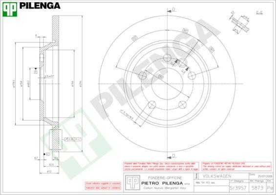 Pilenga 5873 - Гальмівний диск autozip.com.ua