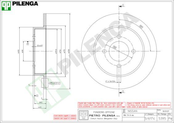 Pilenga 5395 - Гальмівний диск autozip.com.ua