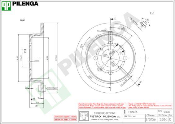 Pilenga 5304 - Гальмівний диск autozip.com.ua