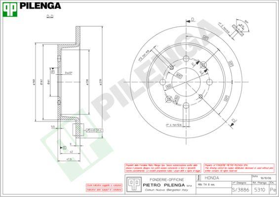 Pilenga 5310 - Гальмівний диск autozip.com.ua