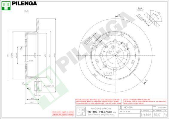 Pilenga 5317 - Гальмівний диск autozip.com.ua