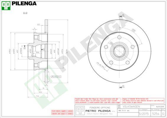 Pilenga 5254 - Гальмівний диск autozip.com.ua