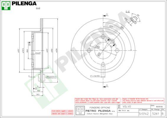 Pilenga 5261 - Гальмівний диск autozip.com.ua