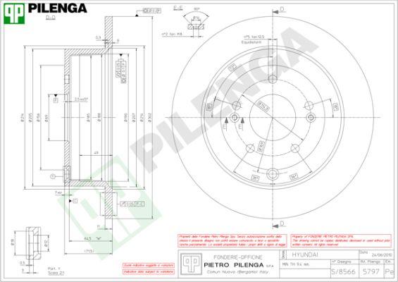 Pilenga 5797 - Гальмівний диск autozip.com.ua