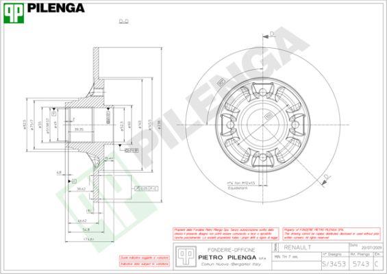 Pilenga 5743 - Гальмівний диск autozip.com.ua