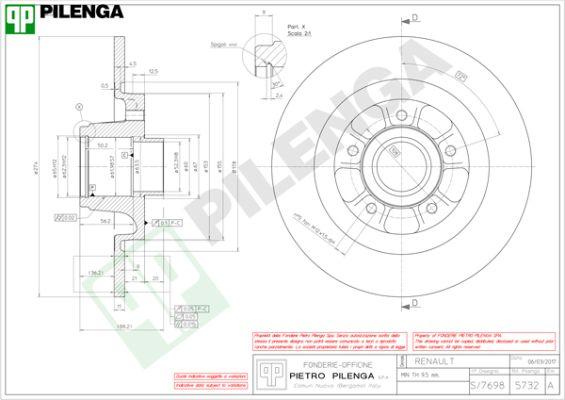 Pilenga 5732 - Гальмівний диск autozip.com.ua