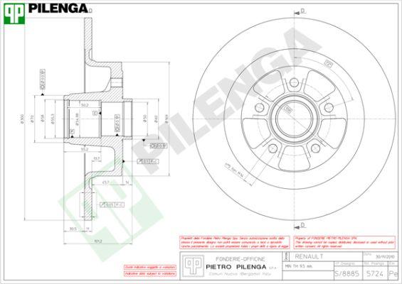 Pilenga 5724 - Гальмівний диск autozip.com.ua