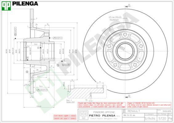Pilenga 5720 - Гальмівний диск autozip.com.ua