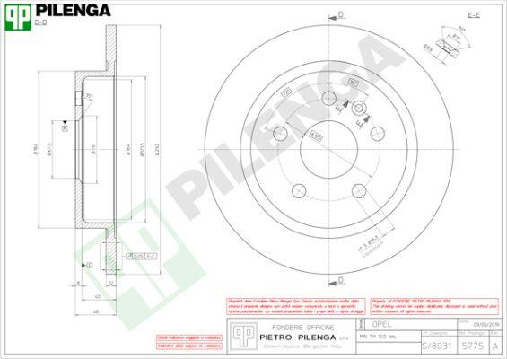 Pilenga 5775 - Гальмівний диск autozip.com.ua