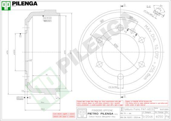 Pilenga 6050 - Гальмівний барабан autozip.com.ua