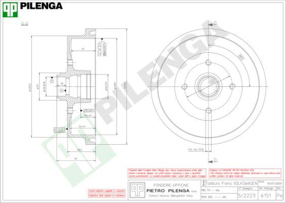 Pilenga 6151 - Гальмівний барабан autozip.com.ua