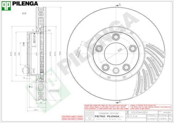 Pilenga V997L - Гальмівний диск autozip.com.ua