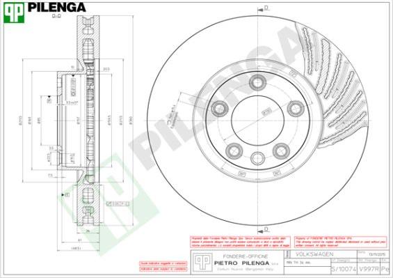 Pilenga V997R - Гальмівний диск autozip.com.ua