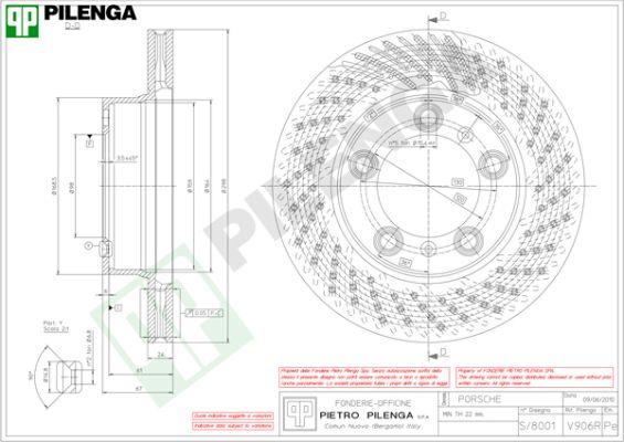 Pilenga V906R - Гальмівний диск autozip.com.ua