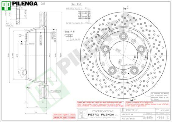 Pilenga V988 - Гальмівний диск autozip.com.ua