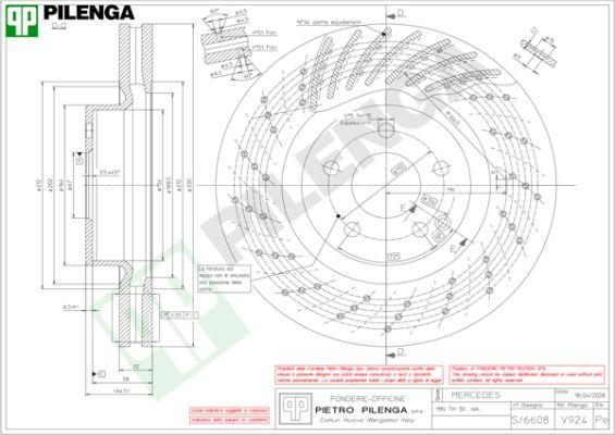 Pilenga V924 - Гальмівний диск autozip.com.ua