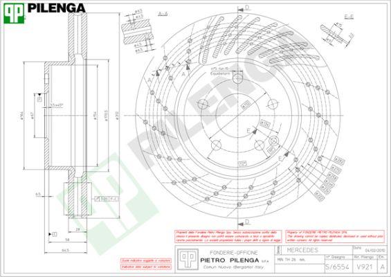 Pilenga V921 - Гальмівний диск autozip.com.ua