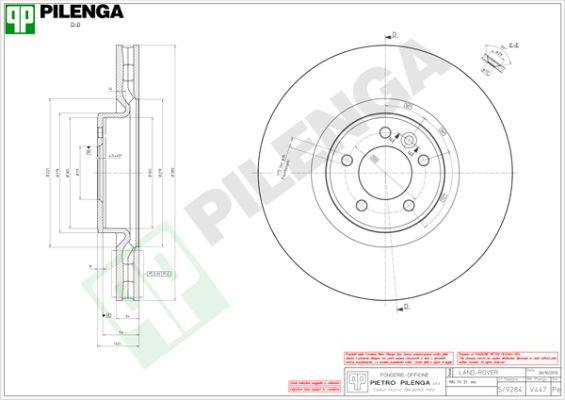 Pilenga V447 - Гальмівний диск autozip.com.ua