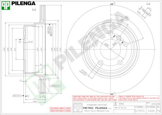 Pilenga V460 - Гальмівний диск autozip.com.ua