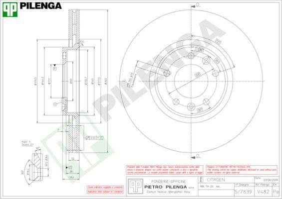 Pilenga V482 - Гальмівний диск autozip.com.ua