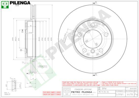 Pilenga V478 - Гальмівний диск autozip.com.ua