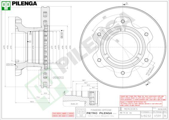 Pilenga V591 - Гальмівний диск autozip.com.ua