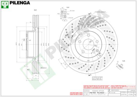 Pilenga V598 - Гальмівний диск autozip.com.ua