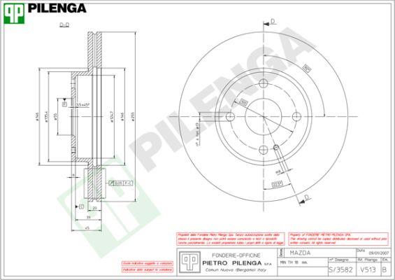 Pilenga V513 - Гальмівний диск autozip.com.ua