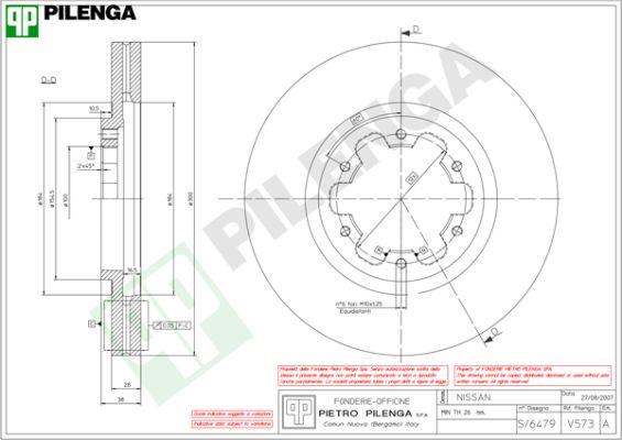 Pilenga V573 - Гальмівний диск autozip.com.ua