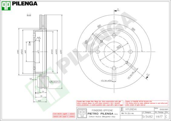 Pilenga V617 - Гальмівний диск autozip.com.ua
