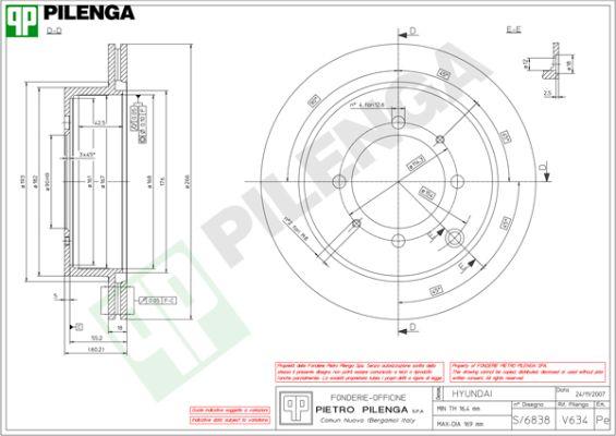 Pilenga V634 - Гальмівний диск autozip.com.ua