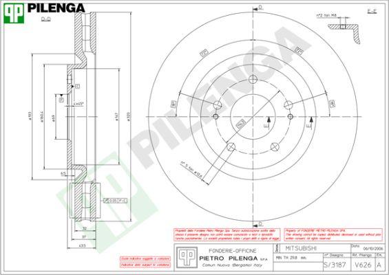 Pilenga V626 - Гальмівний диск autozip.com.ua