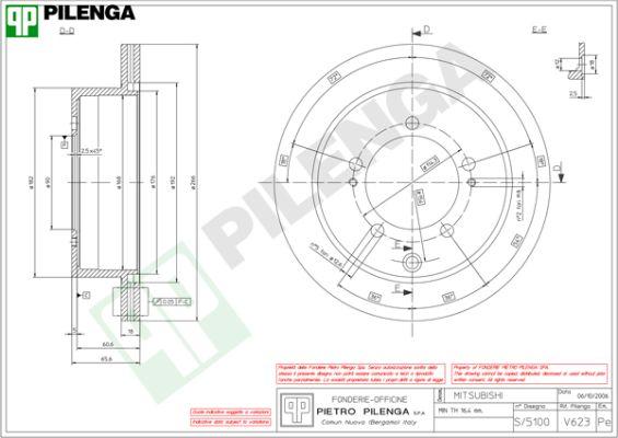 Pilenga V623 - Гальмівний диск autozip.com.ua