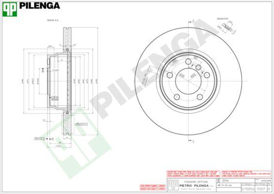 Pilenga V007 - Гальмівний диск autozip.com.ua