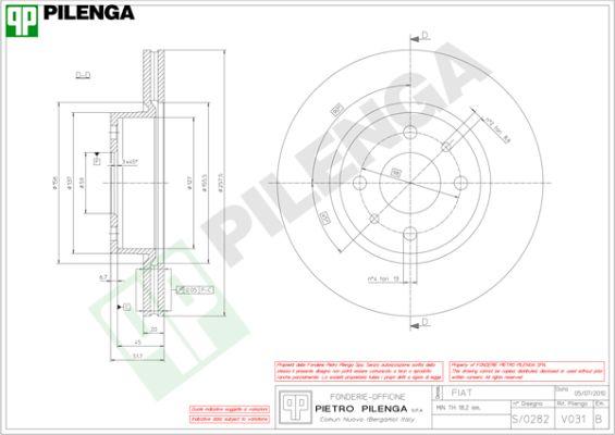 Pilenga V031 - Гальмівний диск autozip.com.ua