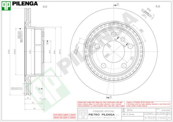 Pilenga V1402 - Гальмівний диск autozip.com.ua
