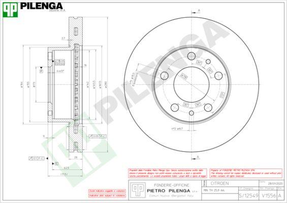 Pilenga V1556 - Гальмівний диск autozip.com.ua