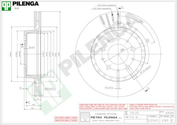 Pilenga V169 - Гальмівний диск autozip.com.ua