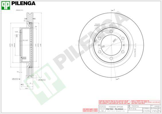 Pilenga V1654 - Гальмівний диск autozip.com.ua