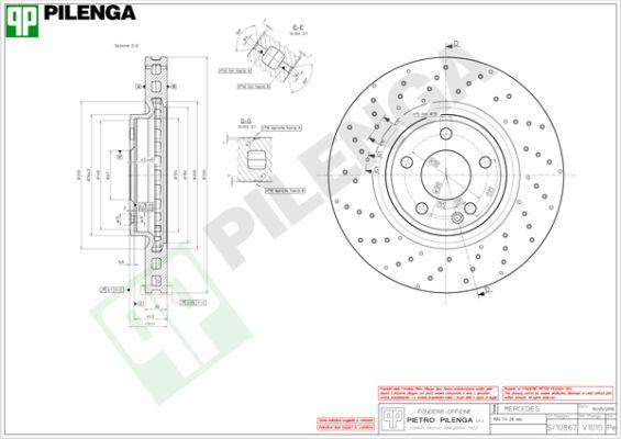 Pilenga V1015 - Гальмівний диск autozip.com.ua