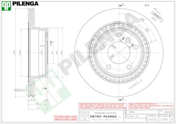 Pilenga V108 - Гальмівний диск autozip.com.ua