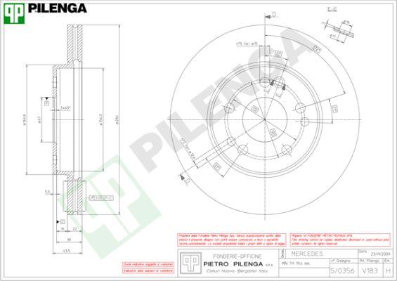 Pilenga V183 - Гальмівний диск autozip.com.ua